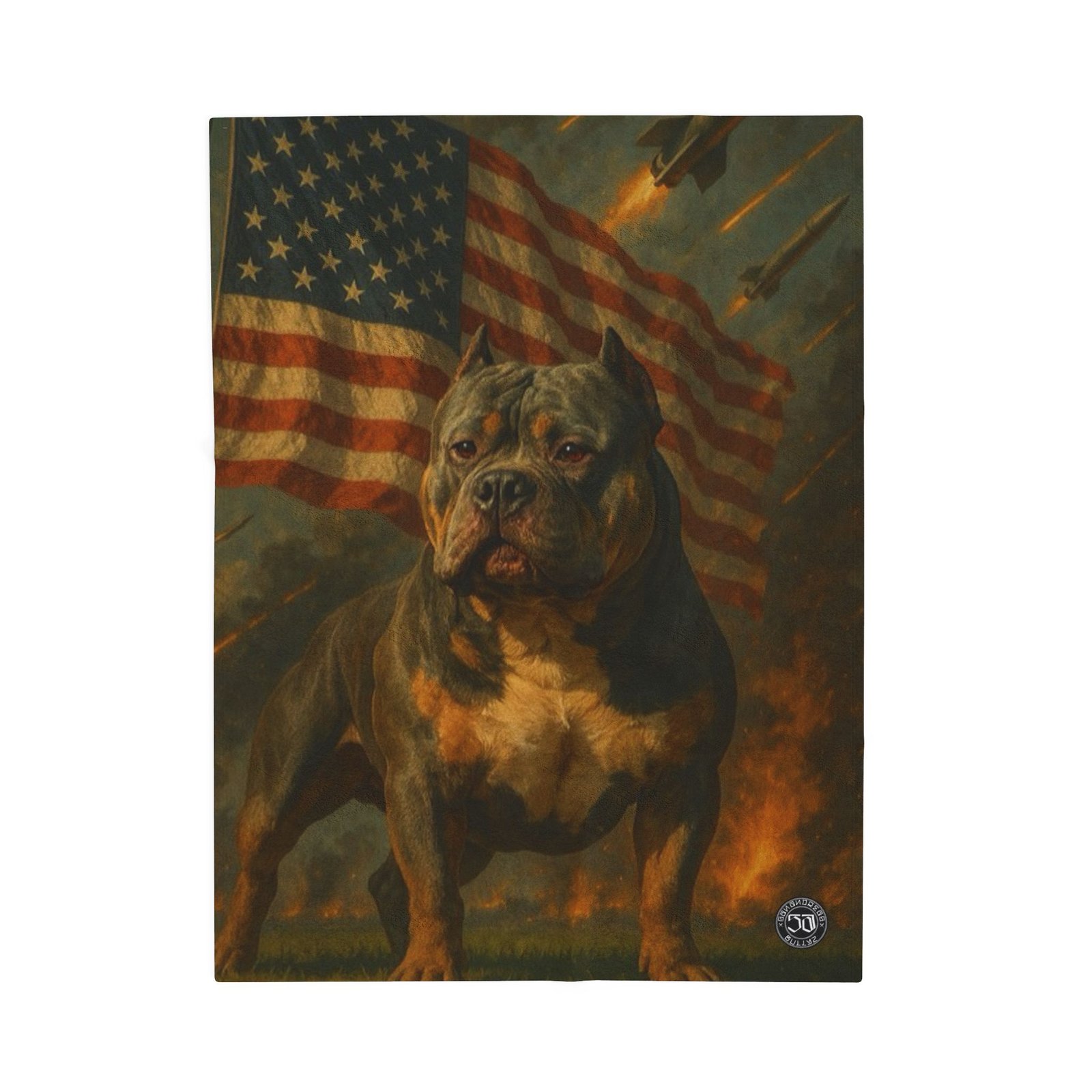 American BRAVO Flag Velveteen Plush Blanket - Patriotic San Andreas Throw
